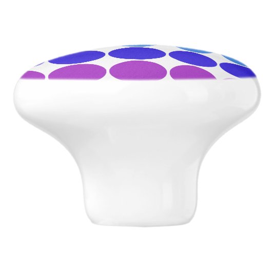 Mod Pop MCM Keramik Drehknopf Regenbogen auf weiße Keramikknauf (Seitenansicht)