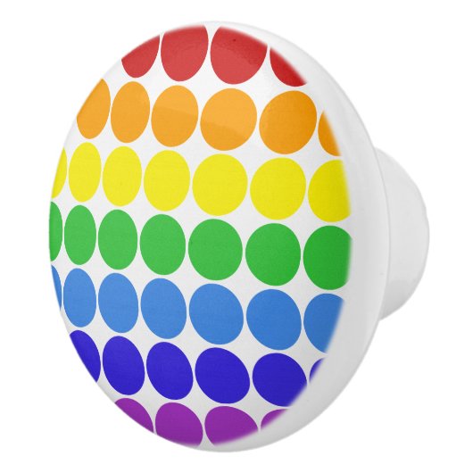 Mod Pop MCM Keramik Drehknopf Regenbogen auf weiße Keramikknauf (Rechts)