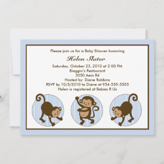 Mod Pop Monkey Baby Shower Einladung
