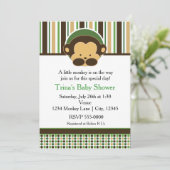 Mod Pop Monkey Jungle Baby Dusche Party Einladung (Stehend Vorderseite)