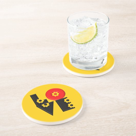 Mod Pop Puffy LIEBE Square Untersetzer (Seite)