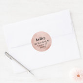 Mod Print Address Siegel, Imitate Rosegold Foil Runder Aufkleber (Umschlag)