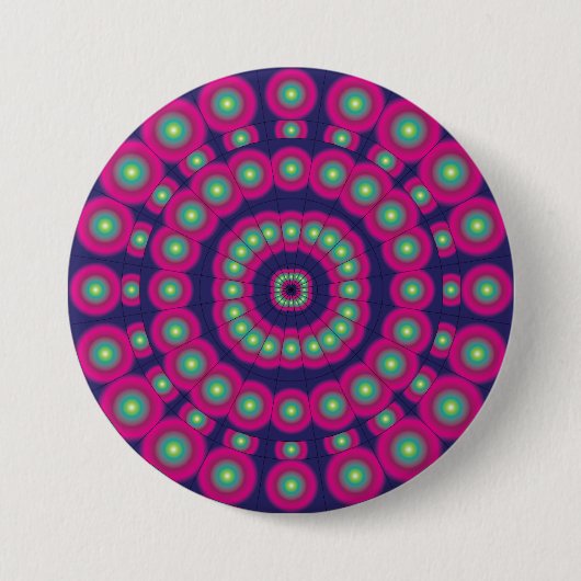 Mod Psychedelic Spheres Dartboard Button (Vorderseite)
