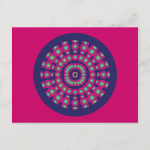 Mod Psychedelic Spheres Dartboard Postkarte
