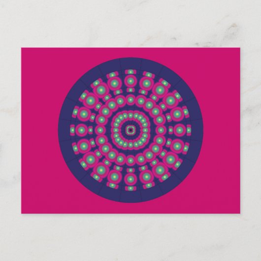 Mod Psychedelic Spheres Dartboard Postkarte (Vorderseite)