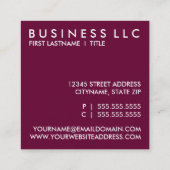 Mod Quadratische Visitenkarte (Rückseite)