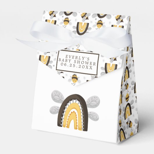 Mod Rainbow Bumblebee Bee Baby Dusche Geschenkschachtel (Vorderseite)