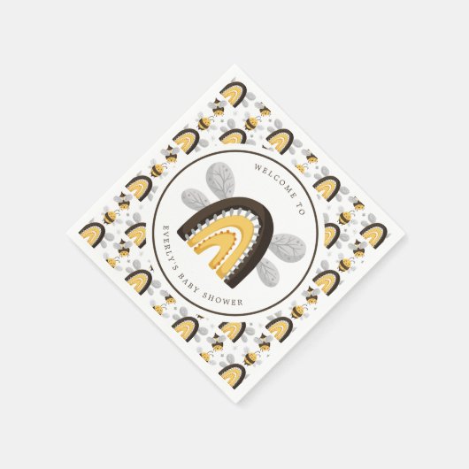 Mod Rainbow Bumblebee Bee Baby Dusche Serviette (Ecke)