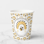 Mod Rainbow Bumblebee Honey Bee Baby Shower Pappbecher (Vorderseite)