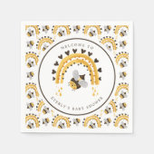 Mod Rainbow Bumblebee Honey Bee Baby Shower Serviette (Vorderseite)