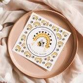 Mod Rainbow Bumblebee Honey Bee Baby Shower Serviette