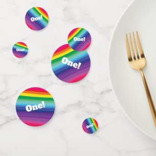 Mod Rainbow Colorful 1. Geburtstag Party Konfetti