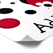 Mod Red Ladybug Kinderzimmer Wall Art Name Print Poster (Ecke)