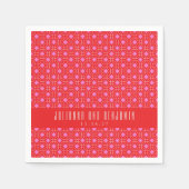 Mod Red Pink Geometric Custom Wedding Serviette (Vorderseite)