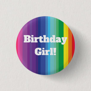 Mod-Regenbogen-buntes 1. Geburtstags-Party Button