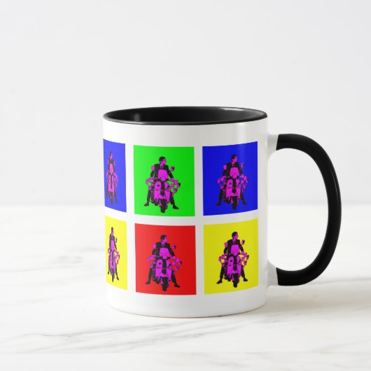 Mod-Reiter-Pop-Kunst Tasse (Rechts)