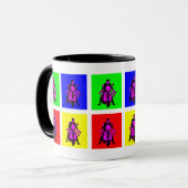 Mod-Reiter-Pop-Kunst Tasse (Vorderseite Links)