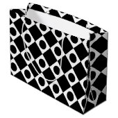 Mod Retro 60er Black Große Geschenktüte (Rückseite Schrägansicht)