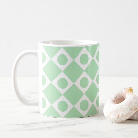 Mod Retro 60er Mint Kaffeetasse (Mit Donut)