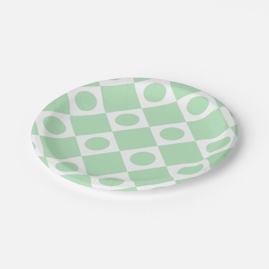 Mod Retro 60er Mint Pappteller (Schrägansicht)