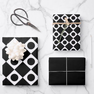 Mod Retro 60's Black Geschenkpapier Set