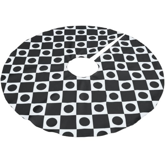 Mod Retro 60's Black Polyester Weihnachtsbaumdecke (Schrägansicht)