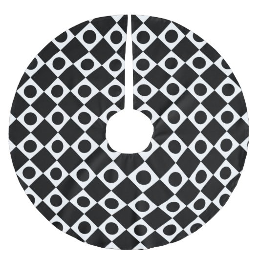 Mod Retro 60's Black Polyester Weihnachtsbaumdecke (Vorderseite)