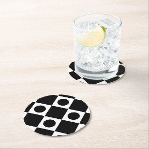 Mod Retro 60's Black Runder Pappuntersetzer