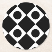 Mod Retro 60's Black Runder Pappuntersetzer (Vorderseite)