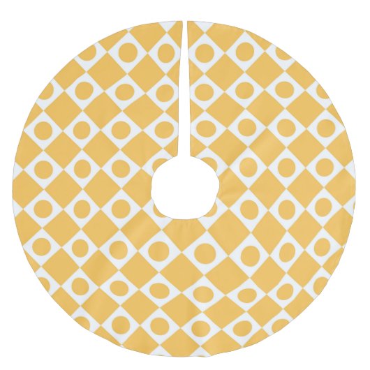 Mod Retro 60's Mustard Polyester Weihnachtsbaumdecke (Vorderseite)