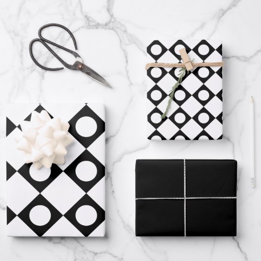 Mod Retro 60's White Geschenkpapier Set (Vorderseite)