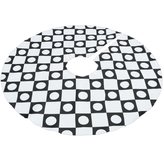 Mod Retro 60's White Polyester Weihnachtsbaumdecke (Schrägansicht)