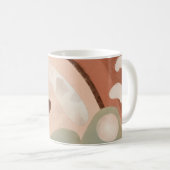 Mod Retro Abstrakt Rusty Earthy Mid Century Modern Kaffeetasse (VorderseiteRechts)