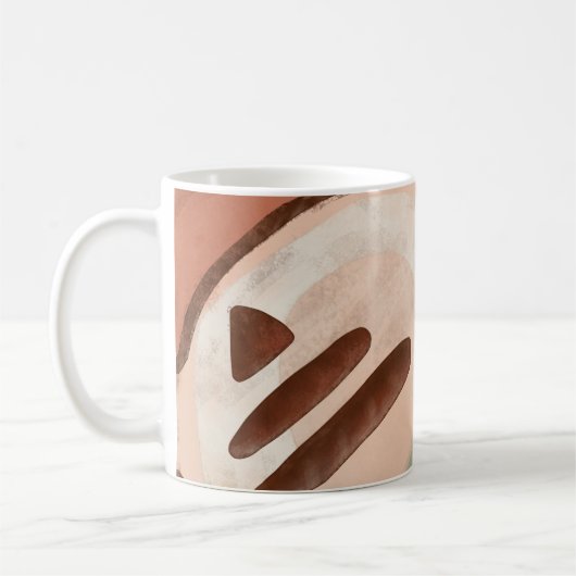 Mod Retro Abstrakt Rusty Earthy Mid Century Modern Kaffeetasse (Links)