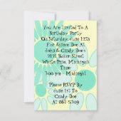 Mod Retro Angesagten 1960er 1970 Blumenblätter für Einladung (Rückseite)