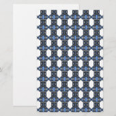 Mod Retro Blue Abstrakt Scarab Muster Briefpapier (Vorne/Hinten)