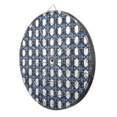 Mod Retro Blue Abstrakt Scarab Muster Dartscheibe (Vorderseite rechts)