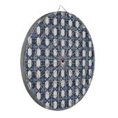Mod Retro Blue Abstrakt Scarab Muster Dartscheibe (Vorderseite Links)
