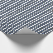 Mod Retro Blue Abstrakt Scarab Muster Geschenkpapier (Ecke)