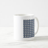 Mod Retro Blue Abstrakt Scarab Muster Kaffeetasse (VorderseiteRechts)