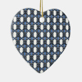 Mod Retro Blue Abstrakt Scarab Muster Keramik Ornament (Rechts)