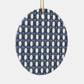 Mod Retro Blue Abstrakt Scarab Muster Keramikornament (Rechts)