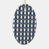 Mod Retro Blue Abstrakt Scarab Muster Keramikornament (Rechts)