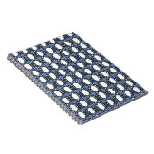 Mod Retro Blue Abstrakt Scarab Muster Notizblock (Rechte Seite)