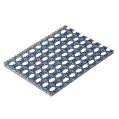 Mod Retro Blue Abstrakt Scarab Muster Notizblock (Linke Seite)