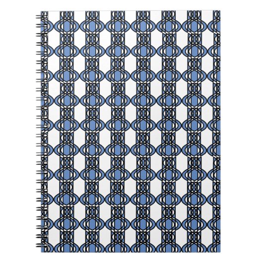 Mod Retro Blue Abstrakt Scarab Muster Notizblock (Vorderseite)