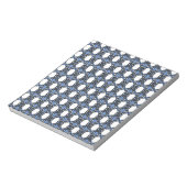 Mod Retro Blue Abstrakt Scarab Muster Notizblock (Rotiert)