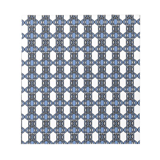 Mod Retro Blue Abstrakt Scarab Muster Notizblock (Vorderseite)