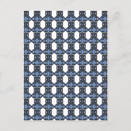 Mod Retro Blue Abstrakt Scarab Muster Postkarte (Vorderseite)