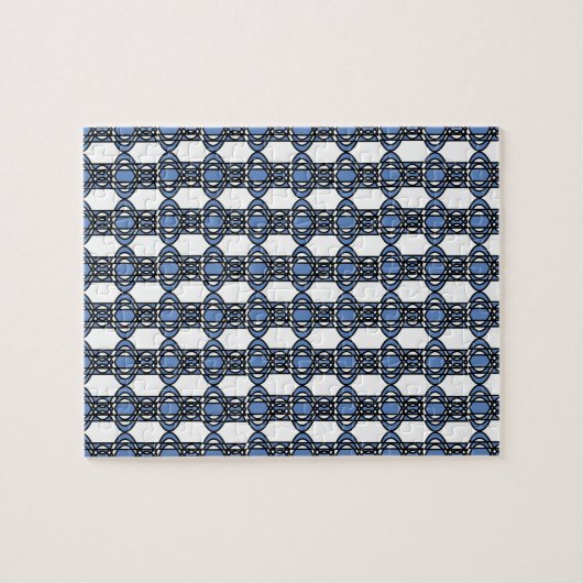 Mod Retro Blue Abstrakt Scarab Muster Puzzle (Horizontal)